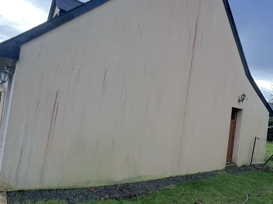 Façade tachée par des coulures avant ravalement par Colors’Pro